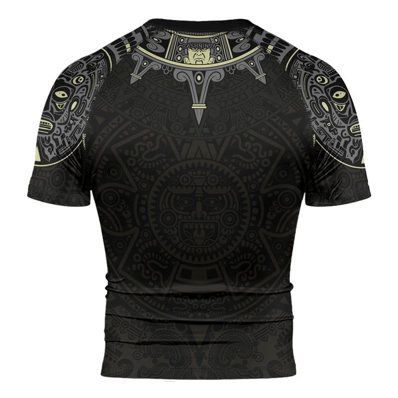 Rashninja Aztec Sun Symbol Men's Short Sleeve Rash Guard
