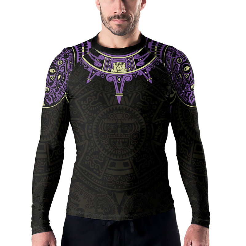 Rashninja Aztec Sun Symbol Men's Long Sleeve Rash Guard