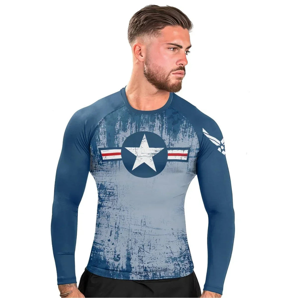 Air Force Veteran Men's Long Sleeve Rash Guard