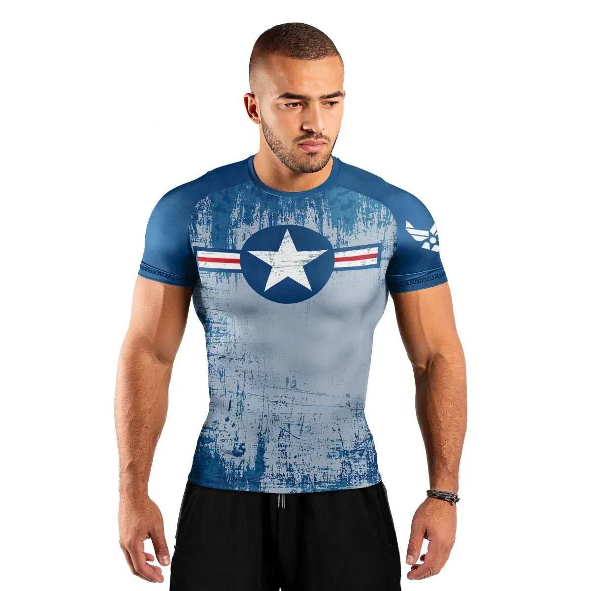 Air Force Veteran Men's Short Sleeve Rash Guard