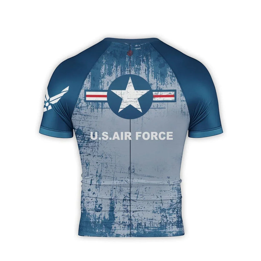 Air Force Veteran Men's Short Sleeve Rash Guard