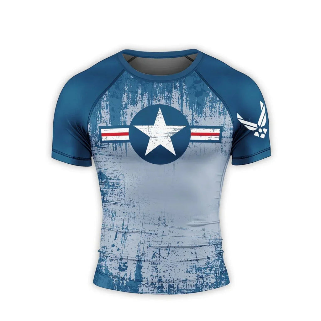 Air Force Veteran Men's Short Sleeve Rash Guard