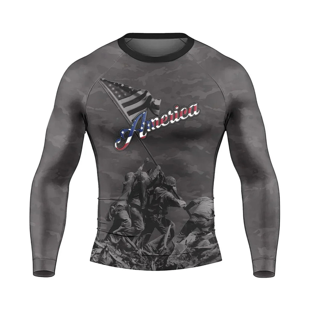 American Independence Day Men's Long Sleeve Rash Guard