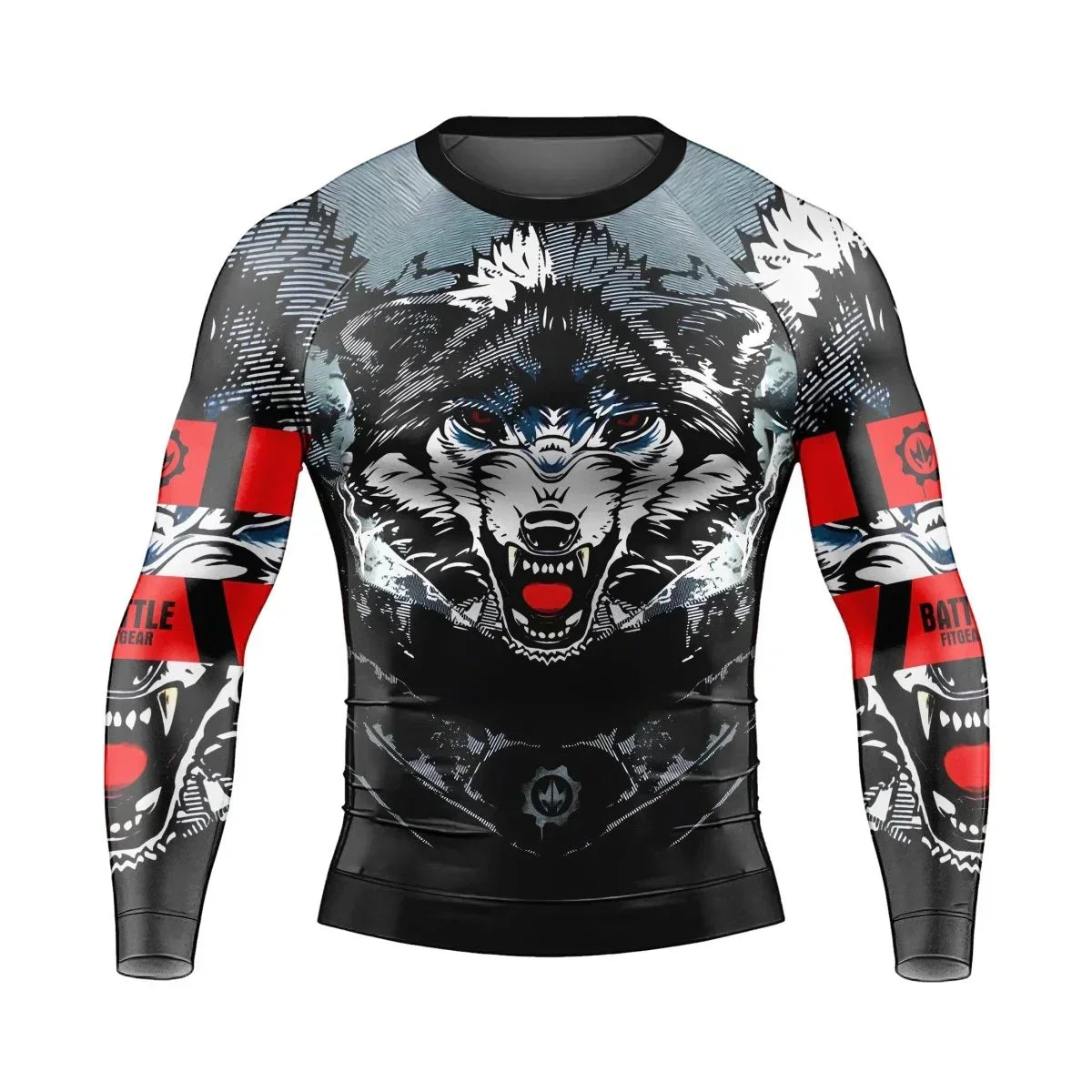 Angry Wolf Men's Long Sleeve Rash Guard