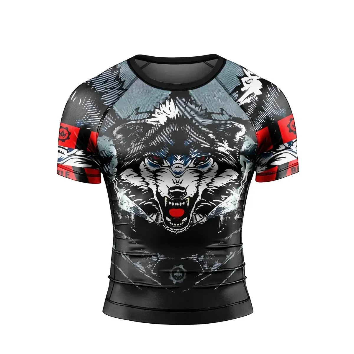 Angry Wolf Men's Short Sleeve Rash Guard