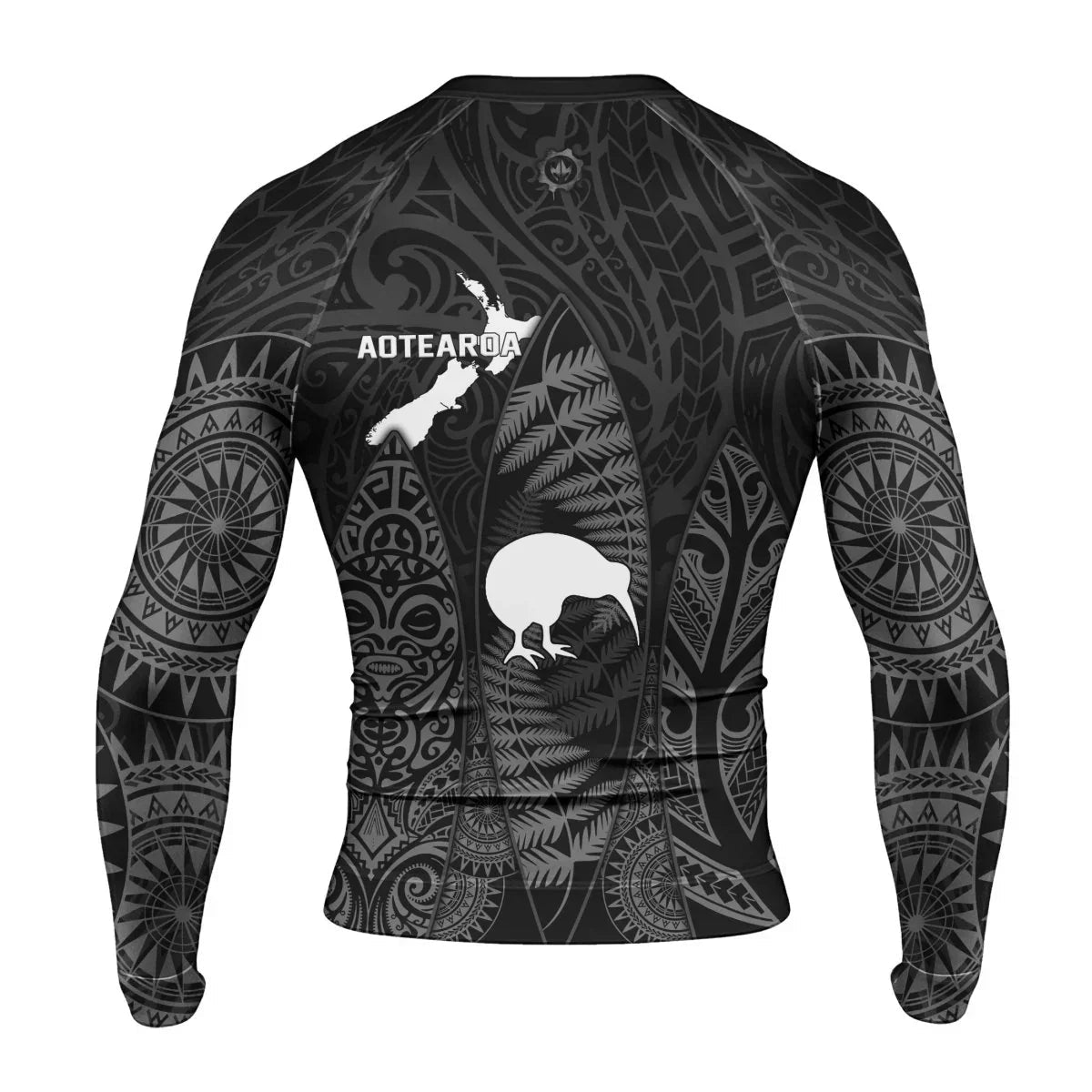 Aotearoa Kiwi Bird Grey Men's Long Sleeve Rash Guard