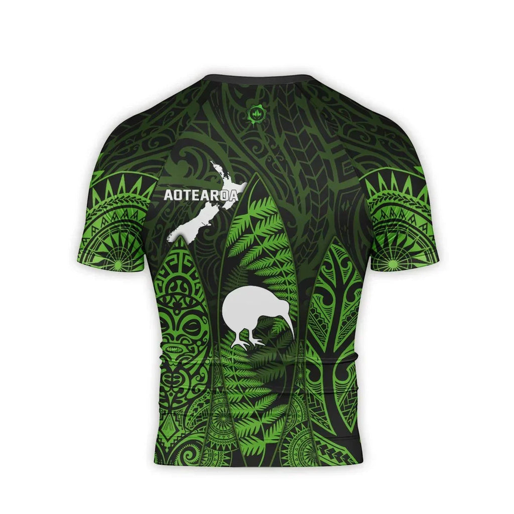 Aotearoa Kiwi Bird Men's Short Sleeve Rash Guard