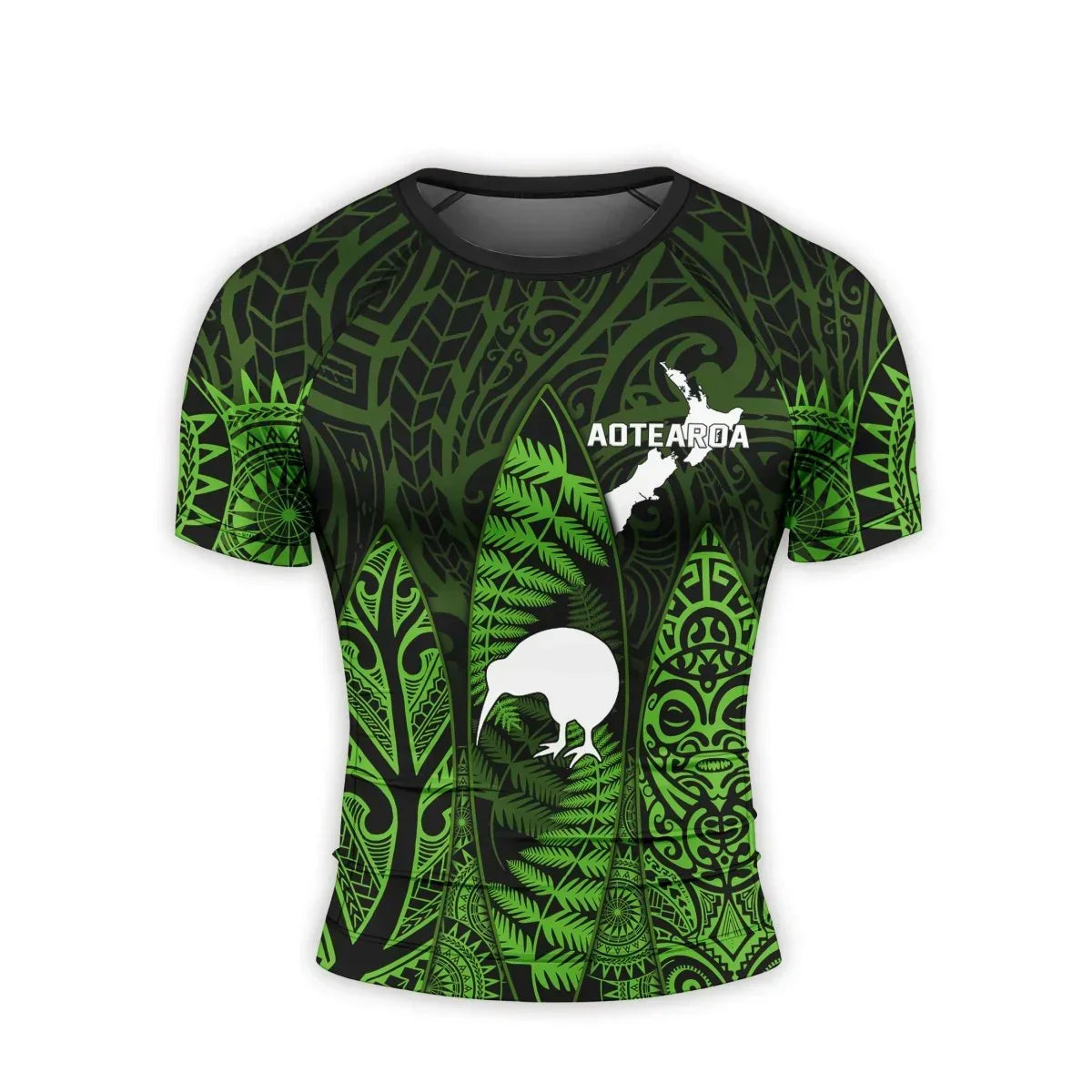 Aotearoa Kiwi Bird Men's Short Sleeve Rash Guard