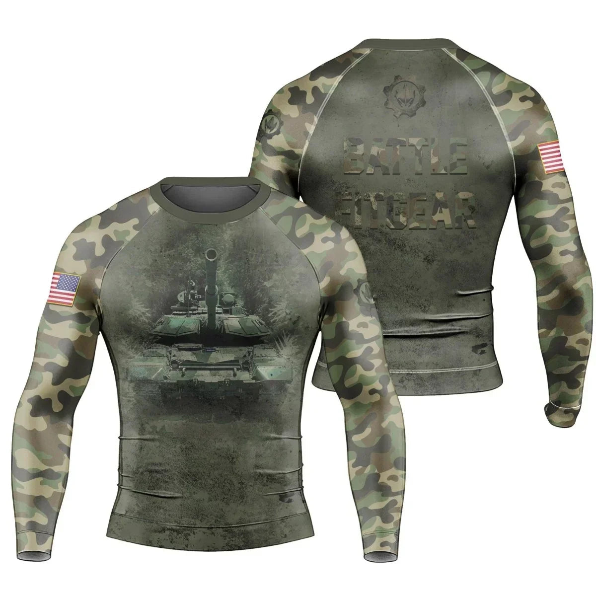 Army Camo Men's Long Sleeve Rash Guard