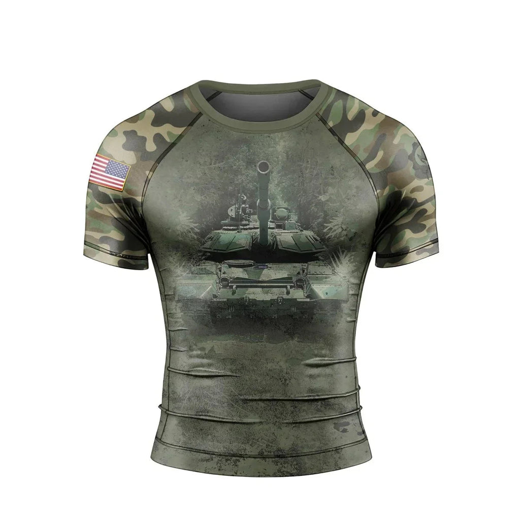 Army Camo Men's Short Sleeve Rash Guard