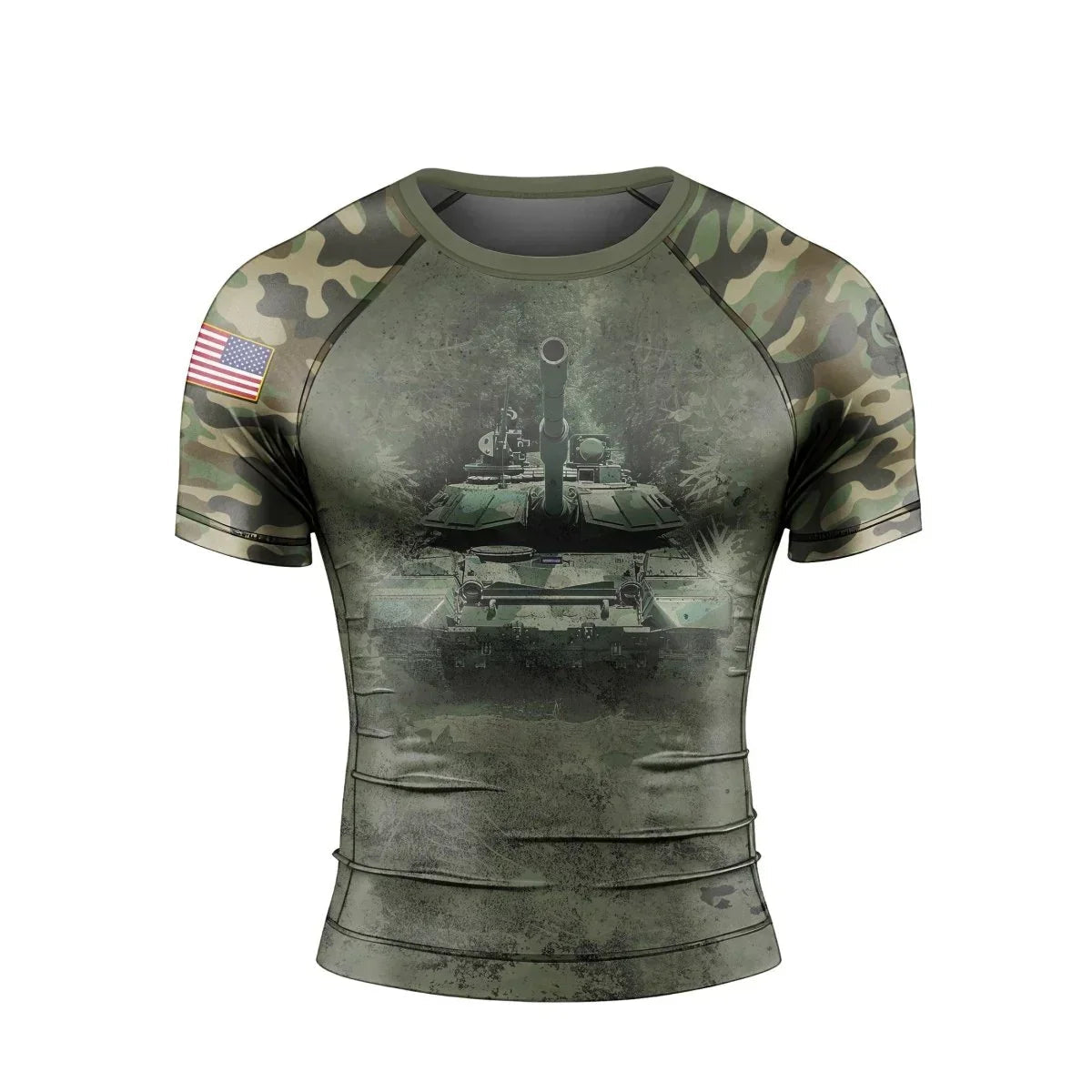 Army Camo Men's Short Sleeve Rash Guard