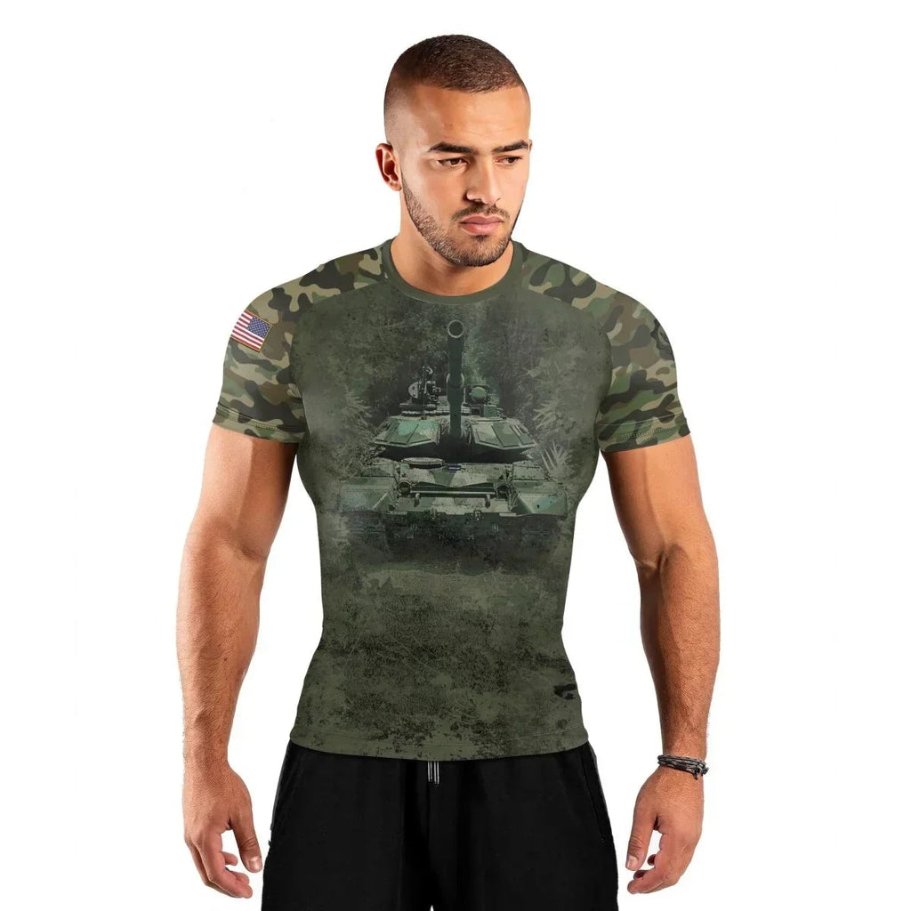 Army Camo Men's Short Sleeve Rash Guard