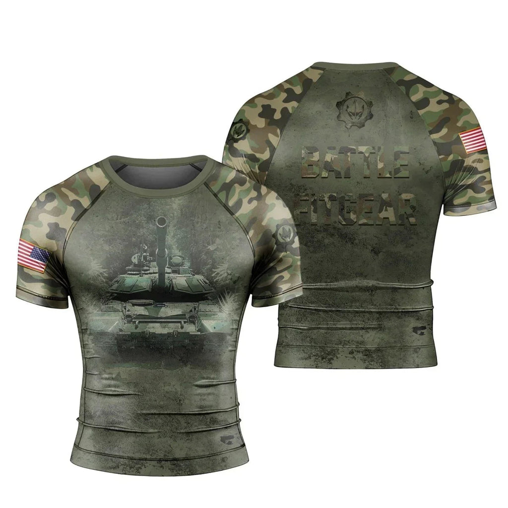 Army Camo Men's Short Sleeve Rash Guard