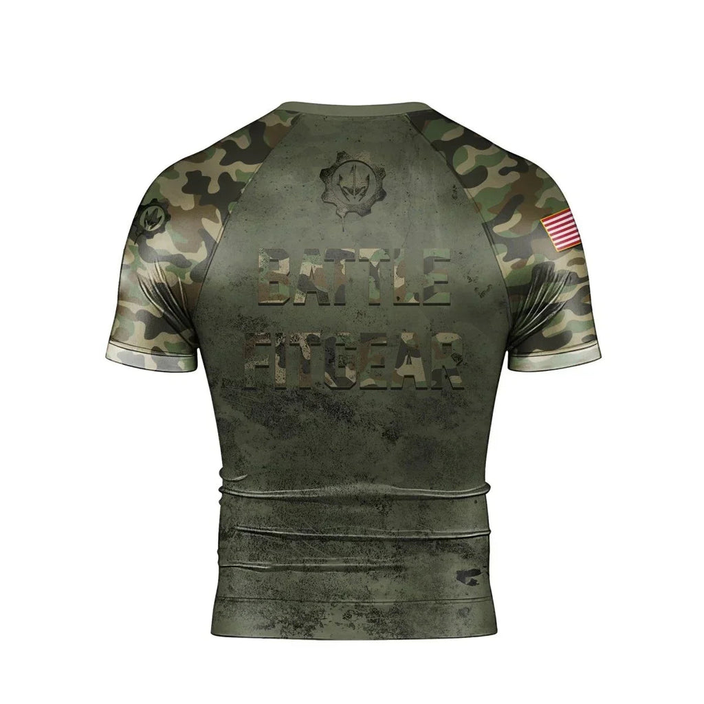 Army Camo Men's Short Sleeve Rash Guard