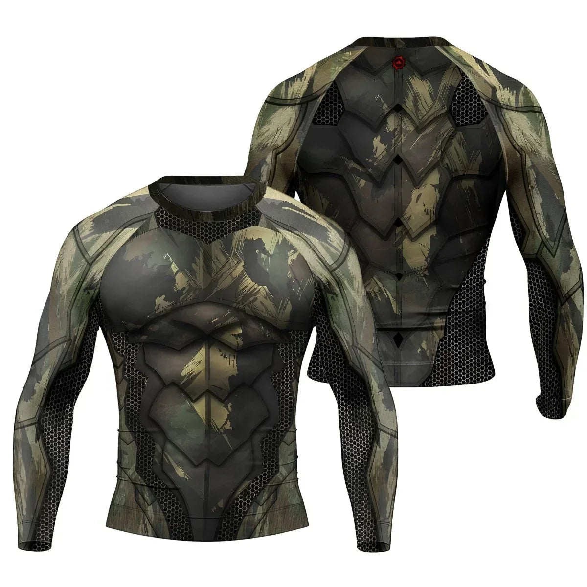 Army Camo Shell Men's Long Sleeve Rash Guard