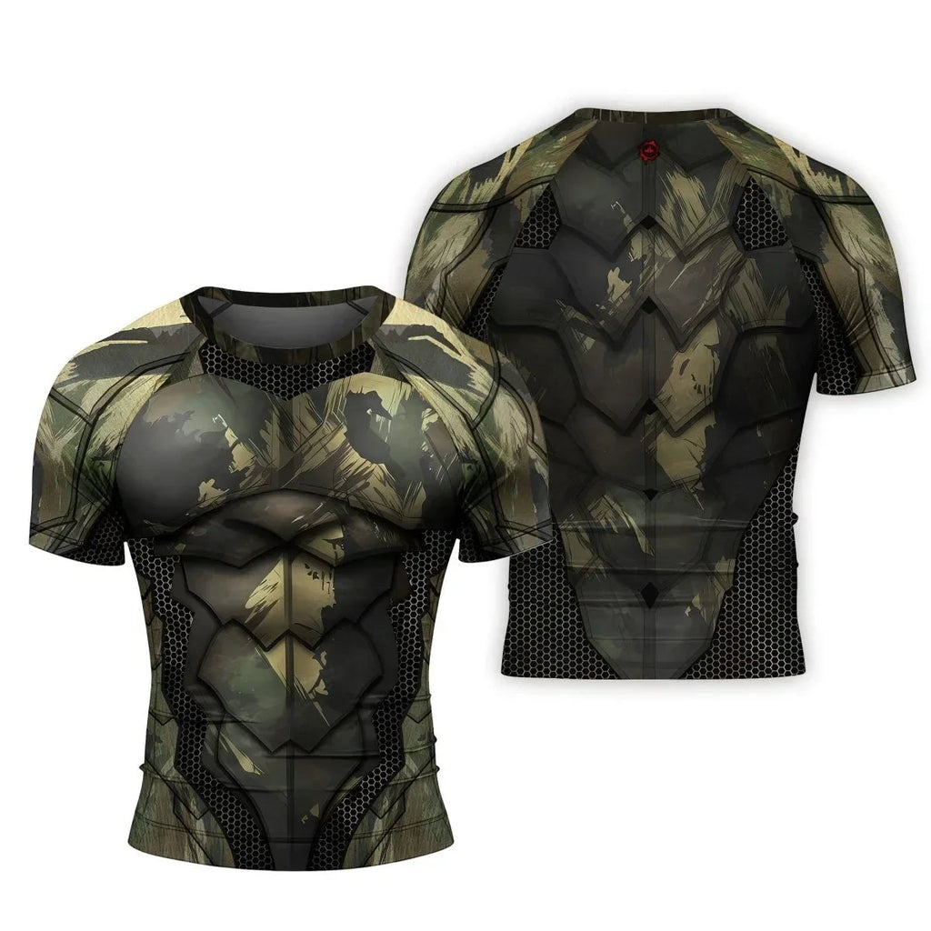 Army Camo Shell Men's Short Sleeve Rash Guard