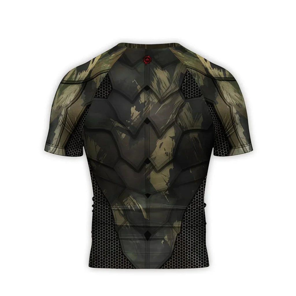 Army Camo Shell Men's Short Sleeve Rash Guard