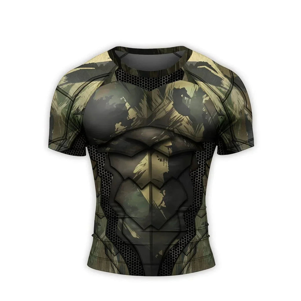 Army Camo Shell Men's Short Sleeve Rash Guard