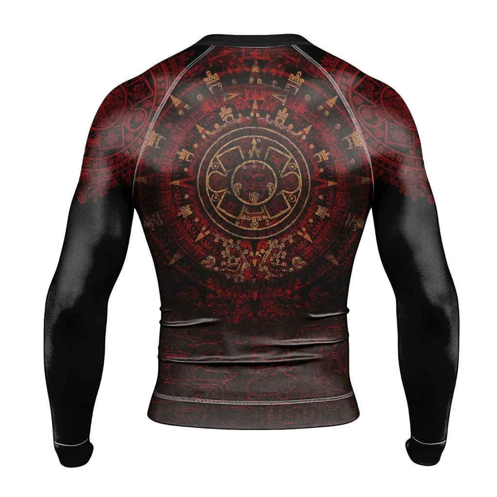 Aztec Eagle Warrior Men's Long Sleeve Rash Guard