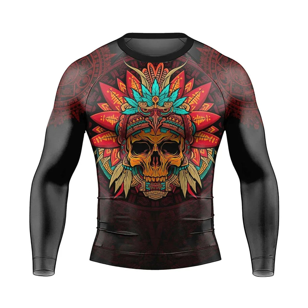 Aztec Eagle Warrior Men's Long Sleeve Rash Guard