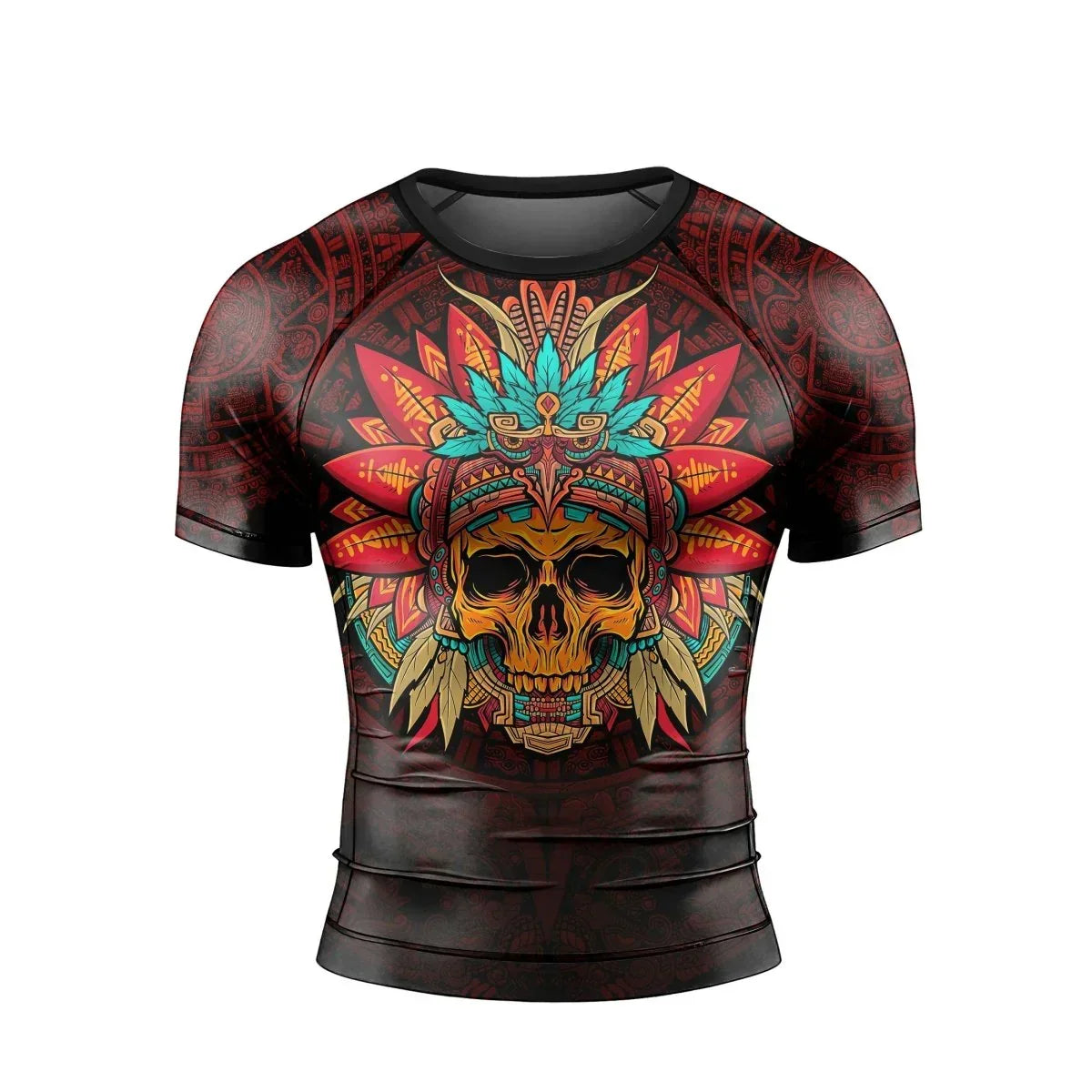 Aztec Eagle Warrior Men's Short Sleeve Rash Guard