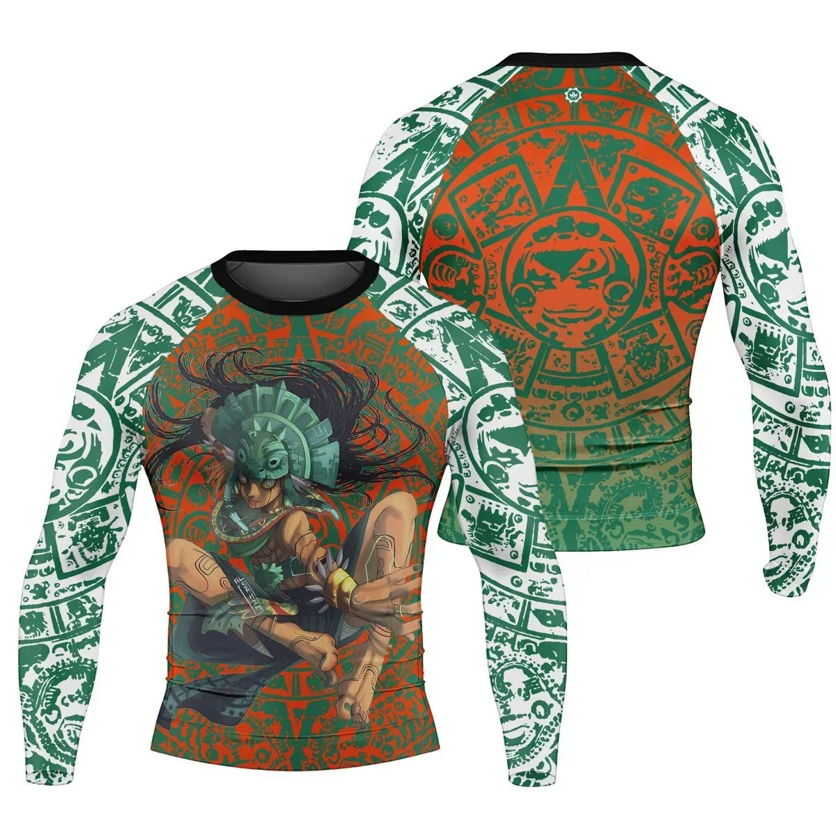 Aztec Iguana Warrior Men's Long Sleeve Rash Guard