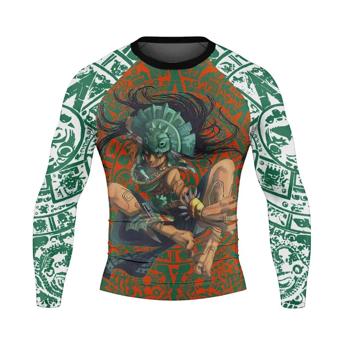 Aztec Iguana Warrior Men's Long Sleeve Rash Guard