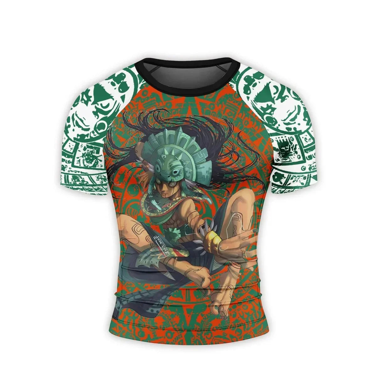Aztec Iguana Warrior Men's Short Sleeve Rash Guard