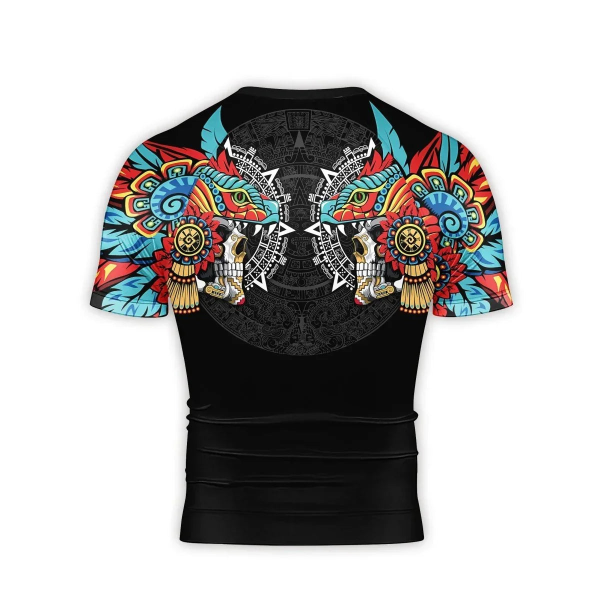 Aztec Serpent Warrior Men's Short Sleeve Rash Guard