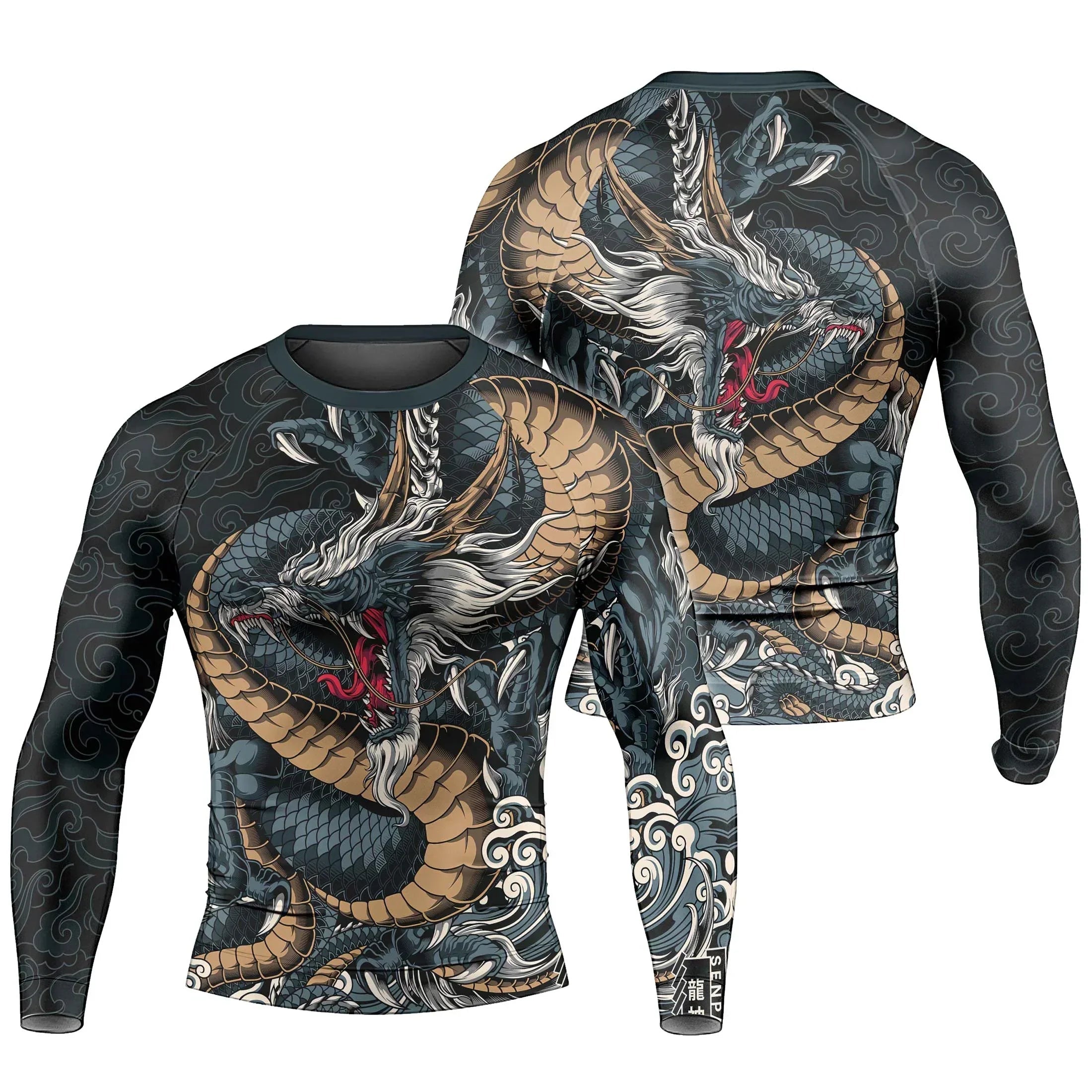 Azure Dragon Men's Long Sleeve Rash Guard