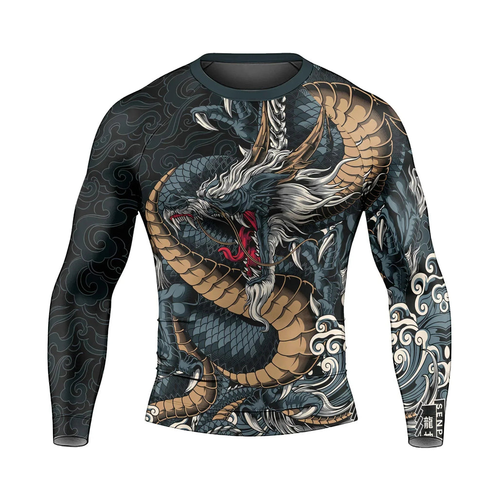Azure Dragon Men's Long Sleeve Rash Guard