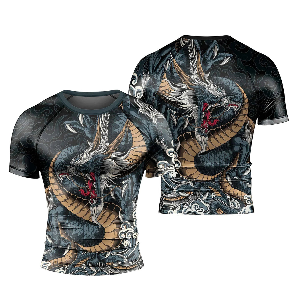 Azure Dragon Men's Short Sleeve Rash Guard