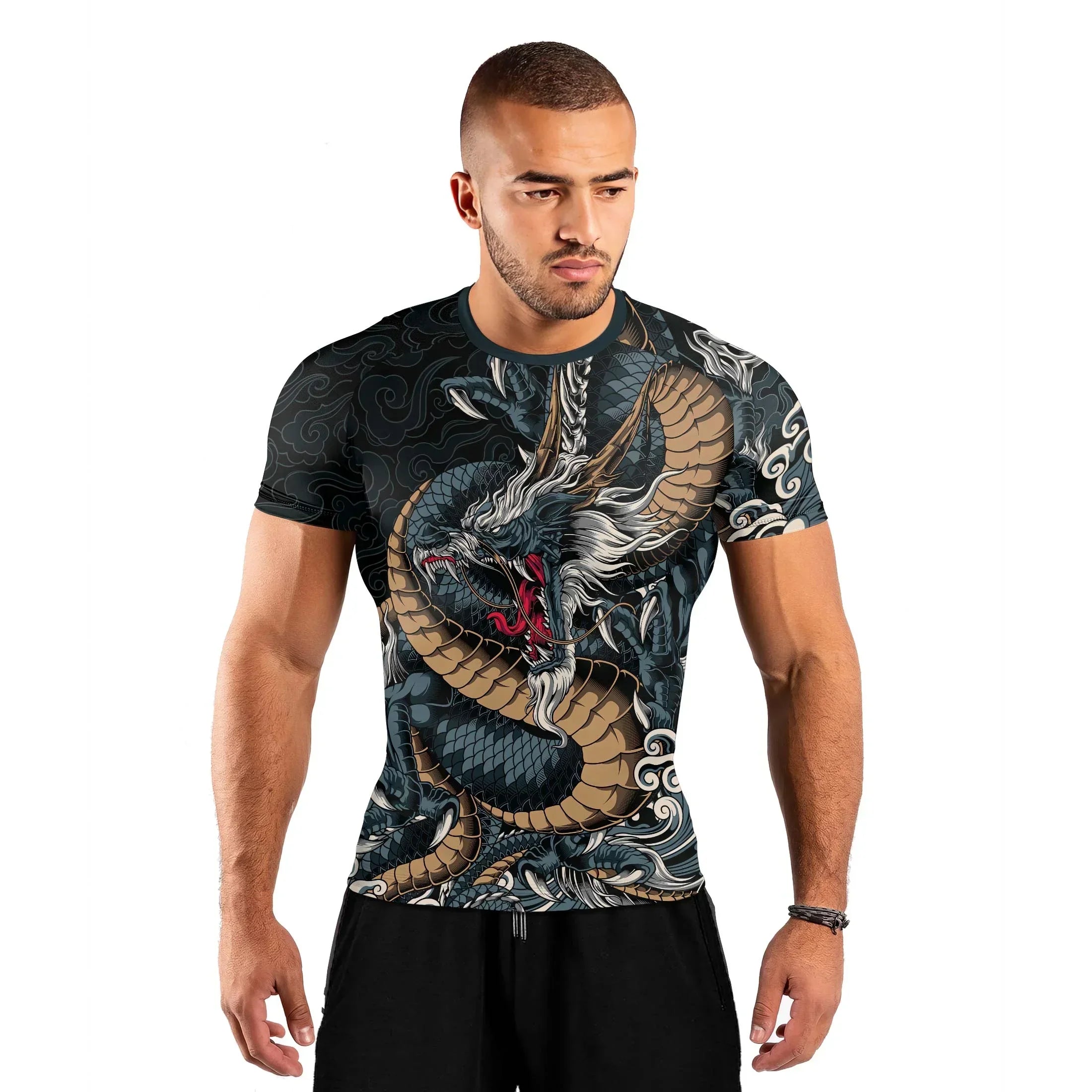 Azure Dragon Men's Short Sleeve Rash Guard