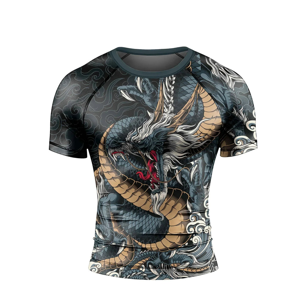Azure Dragon Men's Short Sleeve Rash Guard