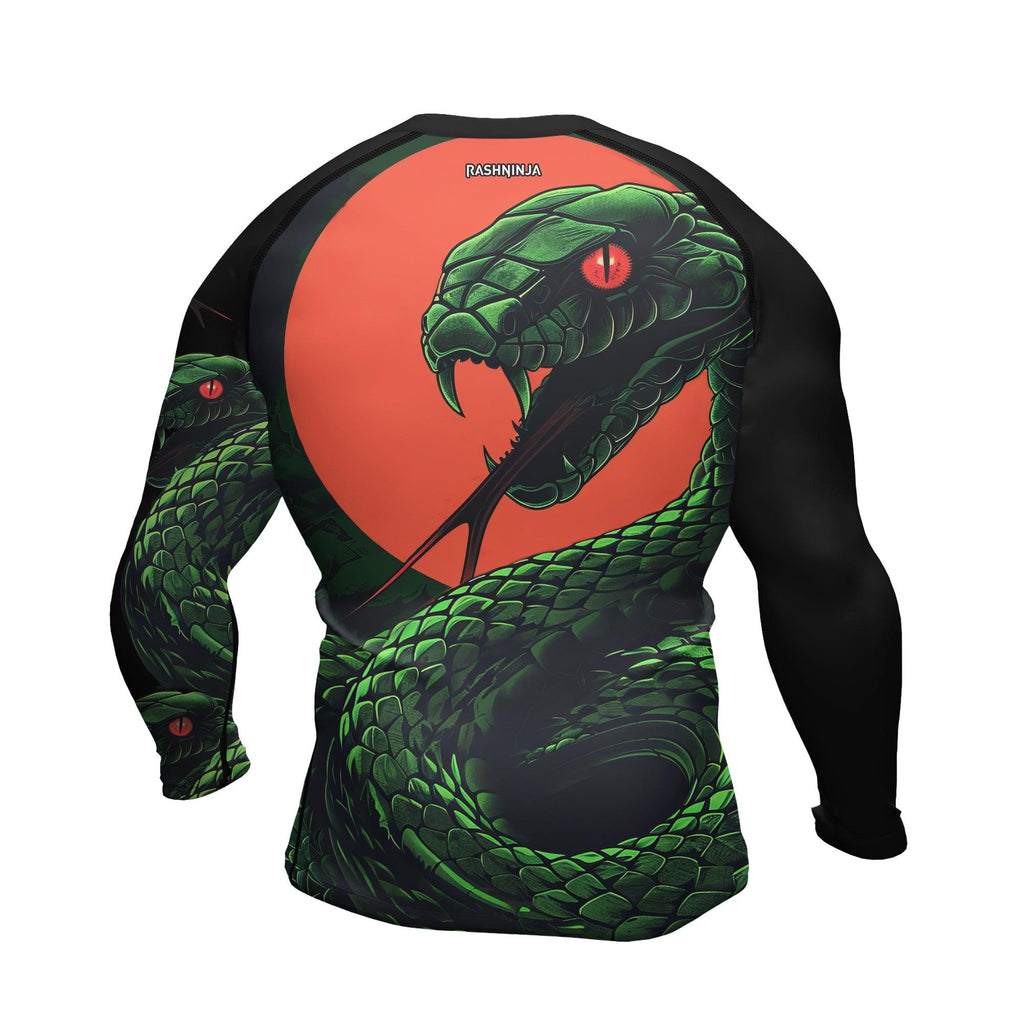 Rashninja Green Snake Men's Long Sleeve Rash Guard