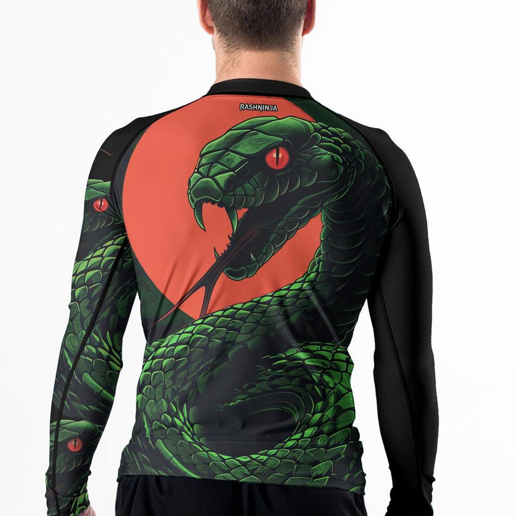 Rashninja Green Snake Men's Long Sleeve Rash Guard