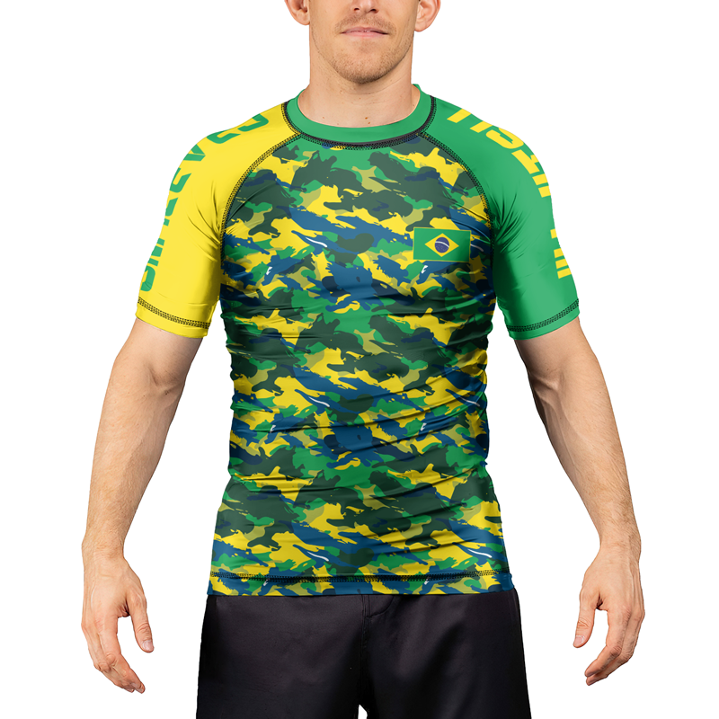 Rashninja Brazilian Camouflage Men's Short Sleeve Rash Guard