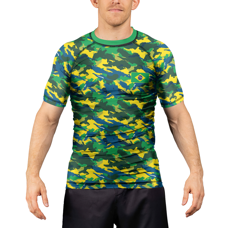 Rashninja Brazilian Camouflage Men's Short Sleeve Rash Guard