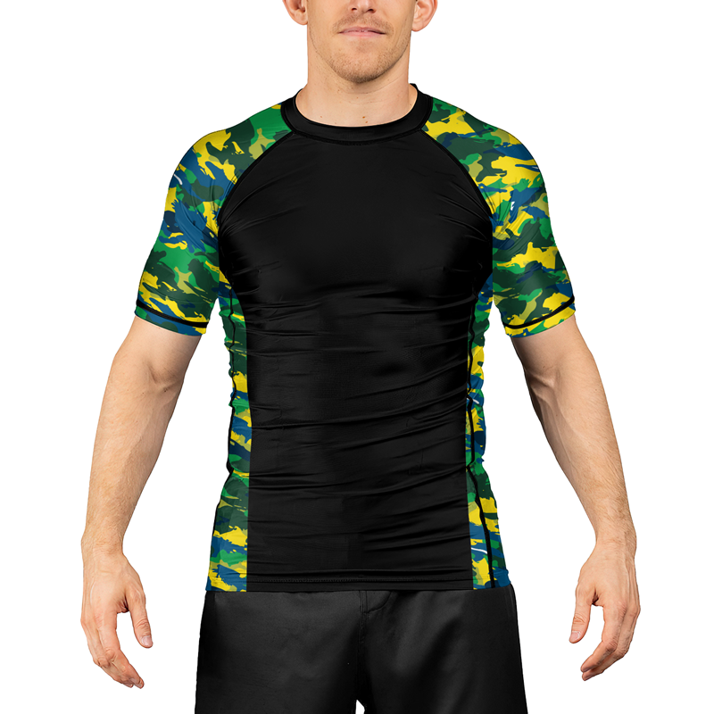 Rashninja Brazilian Camouflage Men's Short Sleeve Rash Guard
