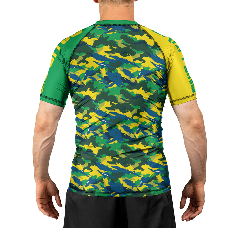 Rashninja Brazilian Camouflage Men's Short Sleeve Rash Guard