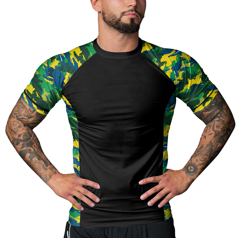 Rashninja Brazilian Camouflage Men's Short Sleeve Rash Guard
