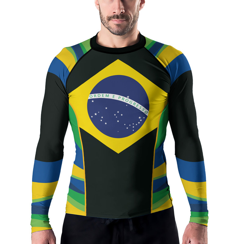 Rashninja Brazilian Spirit Grappling Men's Long Sleeve Rash Guard