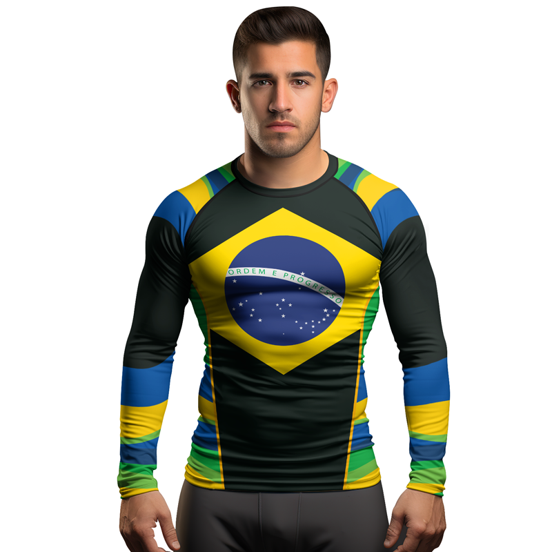 Rashninja Brazilian Spirit Grappling Men's Long Sleeve Rash Guard