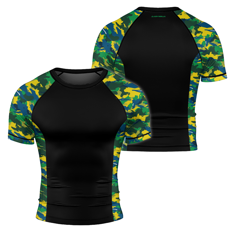 Rashninja Brazilian Camouflage Men's Short Sleeve Rash Guard