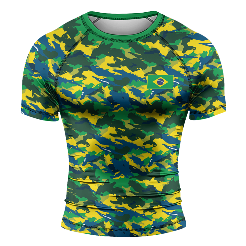Rashninja Brazilian Camouflage Men's Short Sleeve Rash Guard