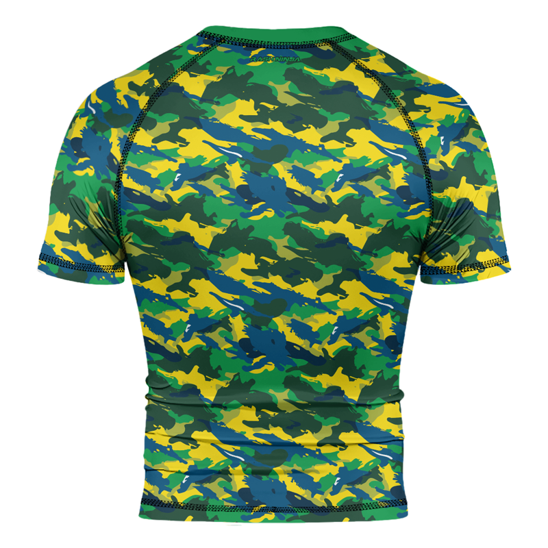 Rashninja Brazilian Camouflage Men's Short Sleeve Rash Guard