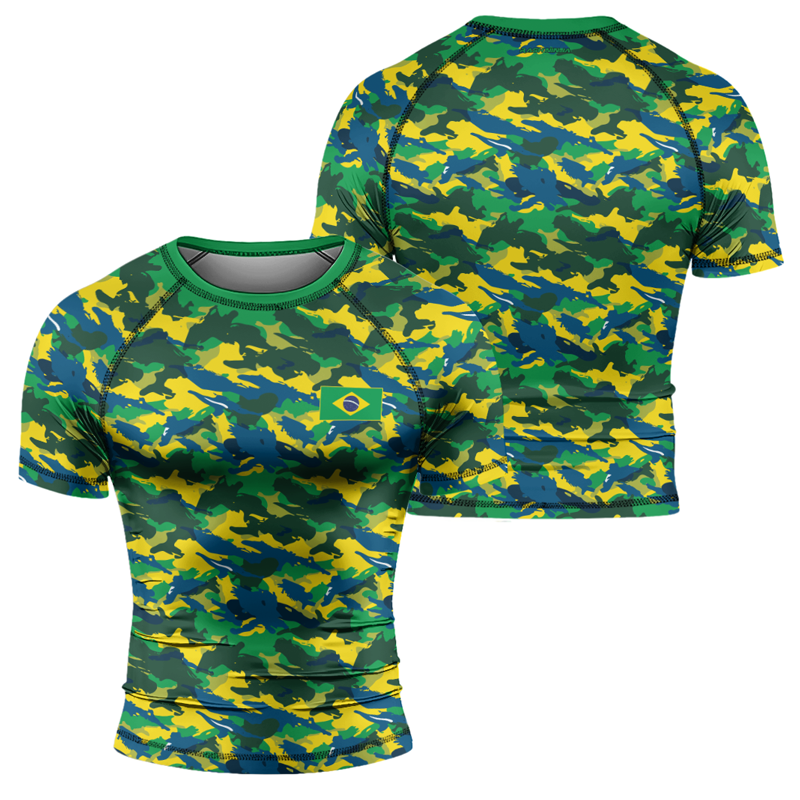 Rashninja Brazilian Camouflage Men's Short Sleeve Rash Guard