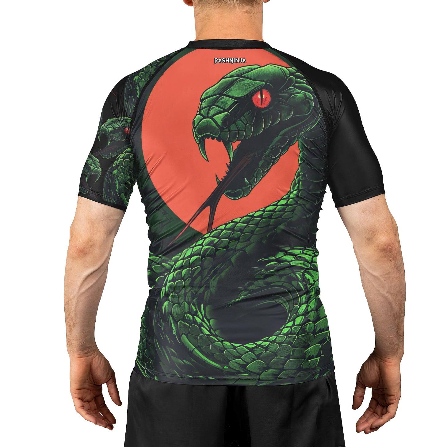 Rashninja Green Snake Men's Short Sleeve Rash Guard