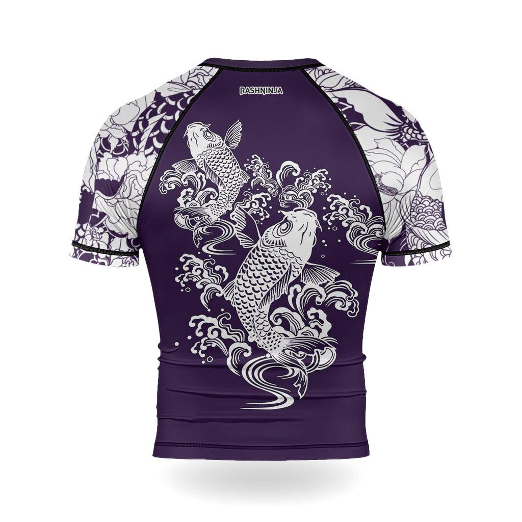 Rashninja Ranked Japanese Koi Fish Men's Short Sleeve Rash Guard