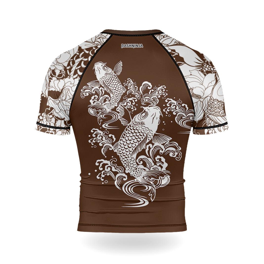 Rashninja Ranked Japanese Koi Fish Men's Short Sleeve Rash Guard